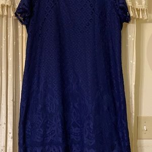 Isaac Mizrah like new navy lace dress